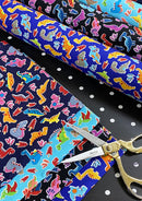 Dinosaurs Cotton Print Fabric 45" Wide Kids Craft Poplin Quilting Dressing D