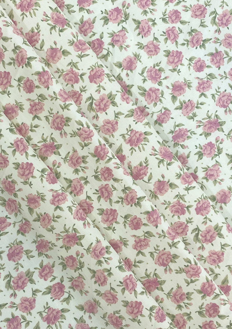 Floral Rose Cotton Print Fabric 100% Poplin 45" Width Crafting Dressing Oeko-Tex D