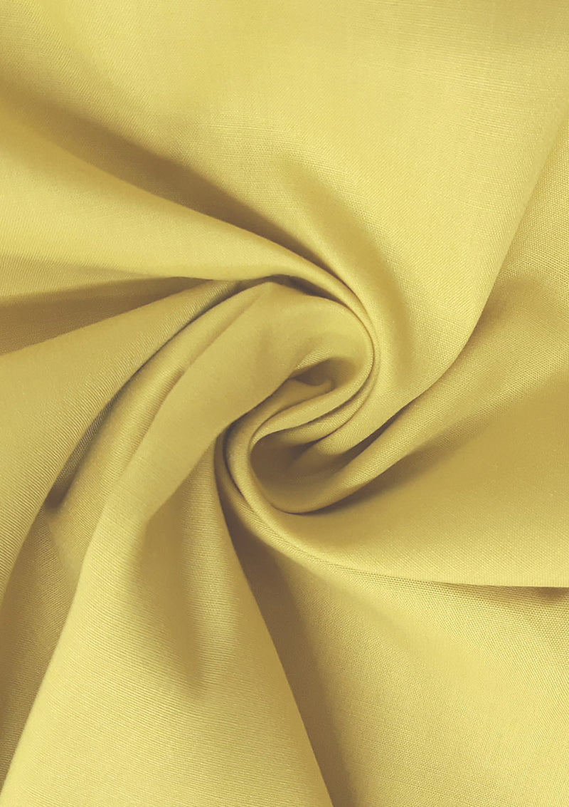 Lemon Yellow Cotton Fabric 100% Cotton Poplin Plain Oeko-Tex Certified Fabric for Dressmaking, Craft, Quilting & Facemasks 45" (112 cms) Wide Per Metre