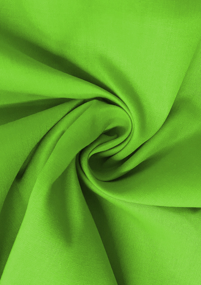 45" 100% Plain Cotton Fabric Lime Green Poplin Oeko-Tex Certified Fabric for Dressmaking, Craft, Quilting & Facemasks