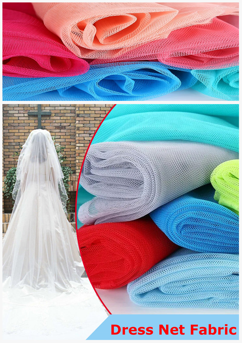 Uniform Blue Net Fabric Tulle Mesh Dancewear 60" Stiff Bridal Dress Gown Tutu Per Metre