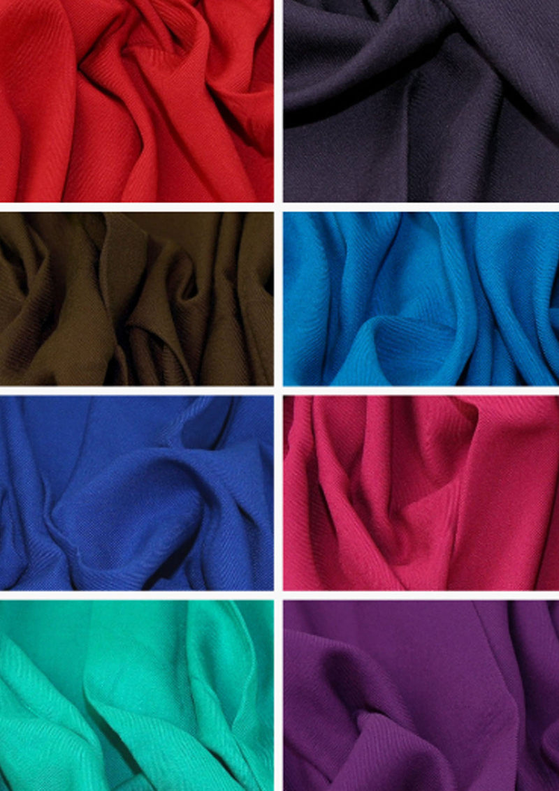 60" Luxury Marina Viscose Twill Non Stretch Plain Fabric Dressing & Crafting