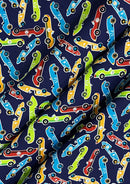Cars Cotton Printed Fabric 45" Wide Sports Racing Cars 100% Craft Poplin Dressing Material D