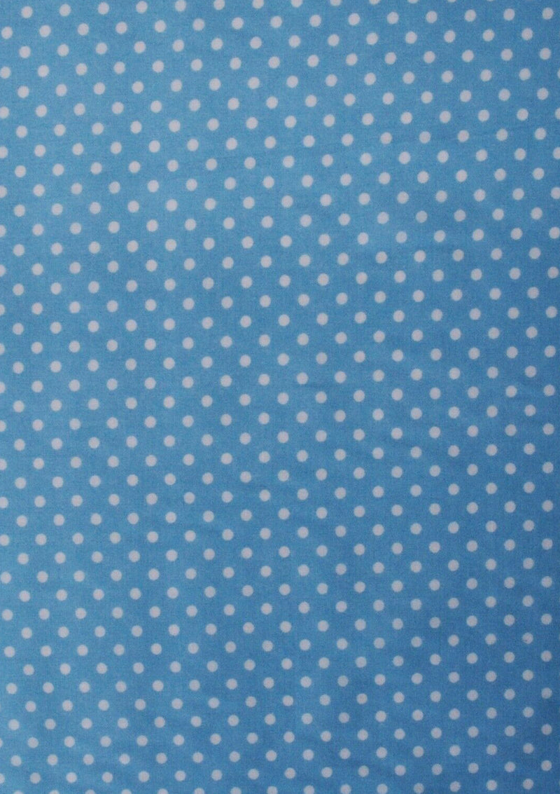 100% 45" Polycotton Blended Christmas Red Base + White Spots 5mm Print D