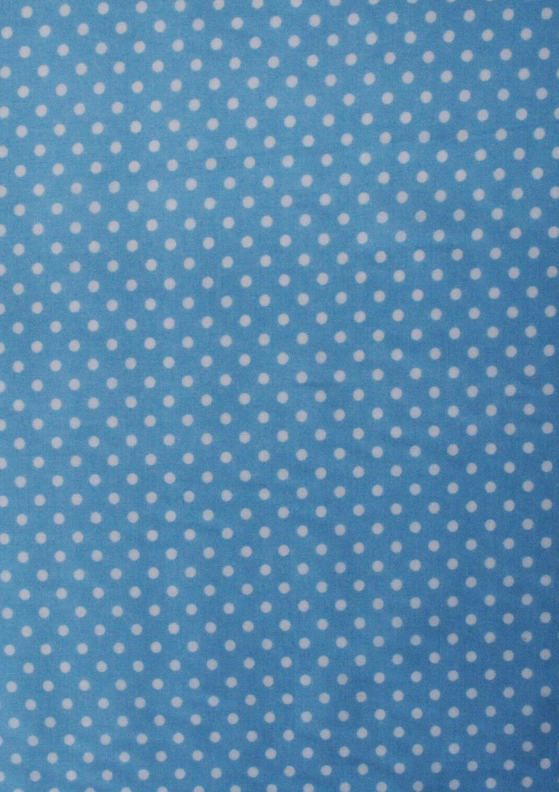 100% 45" Polycotton Blended Red Base + White Spots 5mm Print D