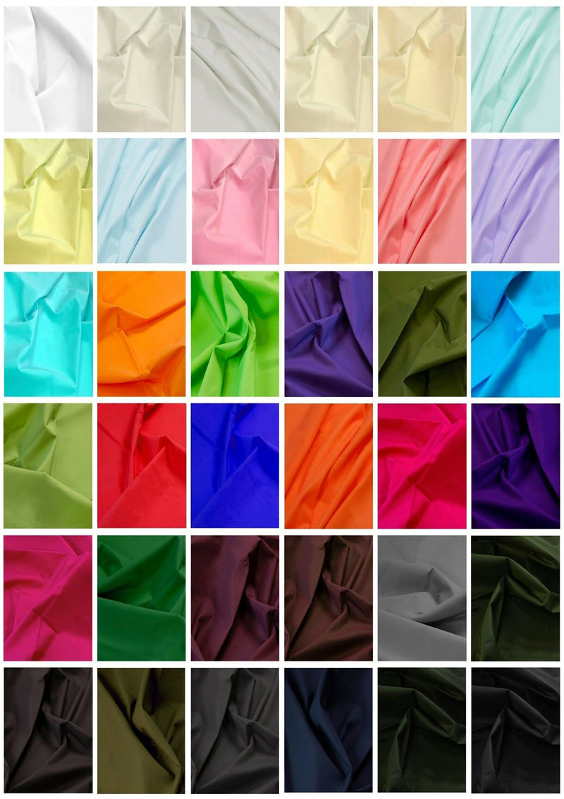 Polycotton Plain Fabric 45" Wide Blended (Light Colours) Lightweight For Craft, Dress & Uniforms