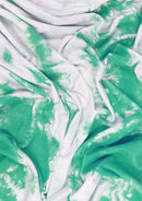 Tie Dye Print Jersey Fabric Viscose Elastane 2-Way Stretch 63" Wide Fashion Dressing - Green