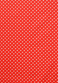 100% 45" Polycotton Blended Christmas Red Base + White Spots 5mm Print D#59
