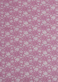Rose Pink 58" Guipure Lace Non Stretch Dress Material Floral Pattern Fabric