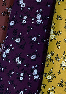 Floral Jersey Fabric Viscose Elastane 2-Way Stretch 61" Lacquer Foil - Rust