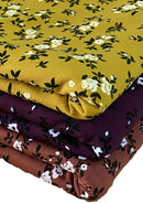 Floral Jersey Fabric Viscose Elastane 2-Way Stretch 61" Lacquer Foil - Rust