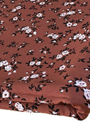 Floral Jersey Fabric Viscose Elastane 2-Way Stretch 61" Lacquer Foil - Rust
