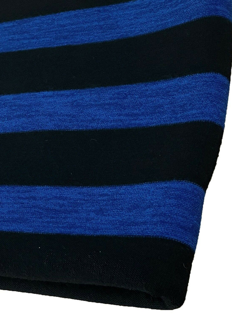 Striped Jersey Fabric Soft Touch Marl Effect 4-Way Stretch 54" Width Dressing - Blue