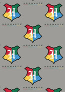 Harry Potter Hogwarts Crest Craft Cotton Fabric 45" 100% Licensed - Grey D
