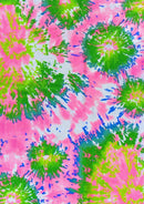 Floral Jersey Fabric Tie Dye Effect Fashion Rib Crepe 2-Way Stretch 54" Width