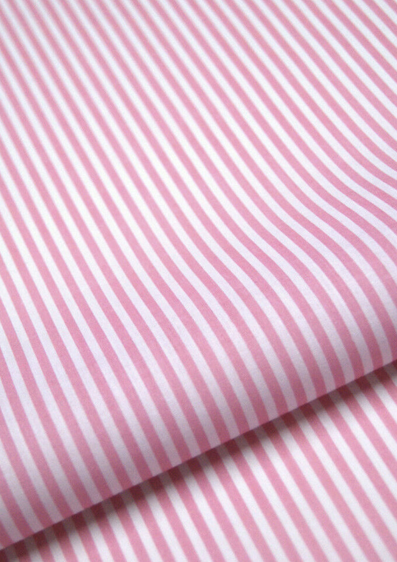 Candy Stripes Polycotton Print Fabric Horizontal 3mm Stripes 45" Crafting D