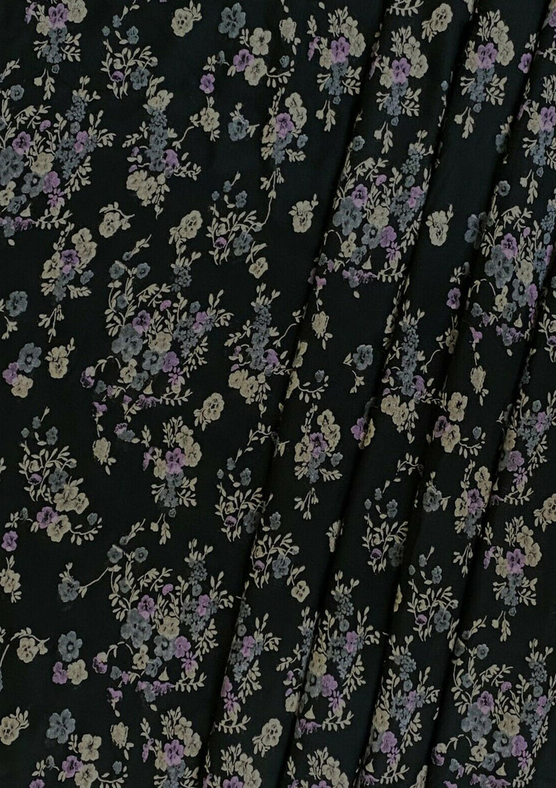 Flower Jersey Fabric Mini Floral Viscose Elastane 2-Way Stretch 61" Dressing