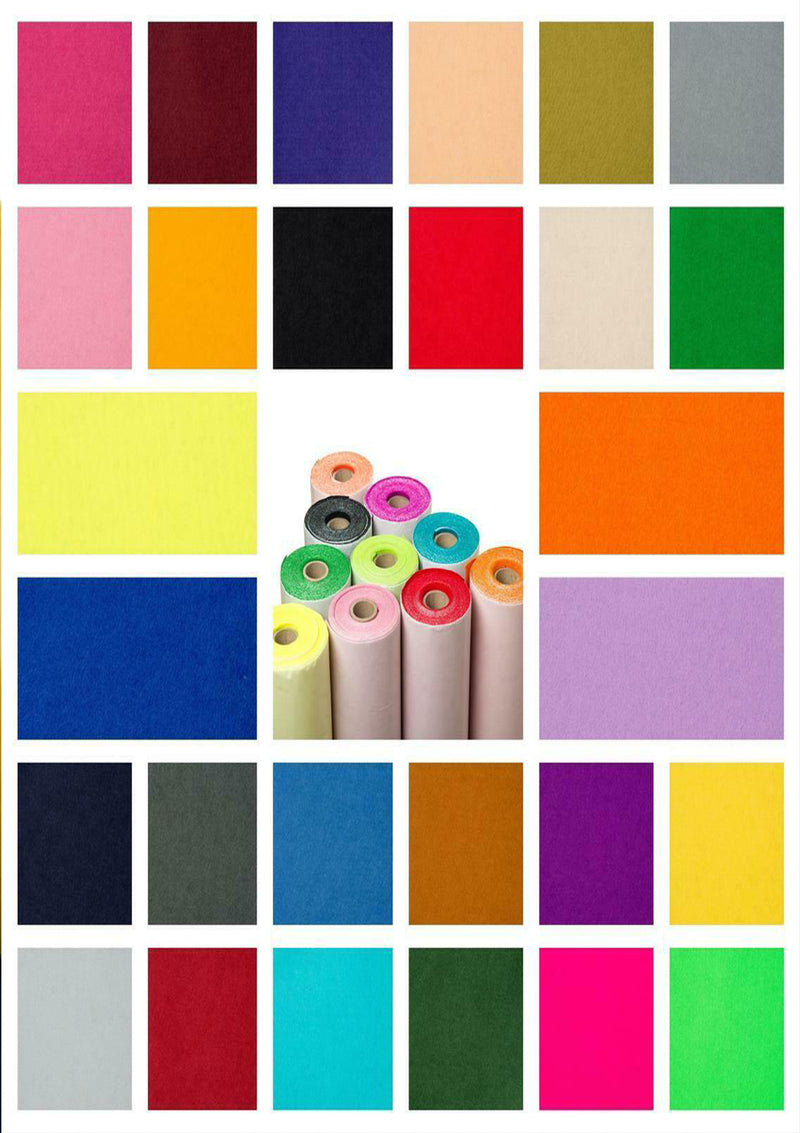 Adhesive Felt Fabric 100% Acrylic UK Made EN71 Certified Sticky Back Material for Arts & Crafts 1mm Thickness | 100cm x 45cm Wide | Sold by The Metre & Roll
