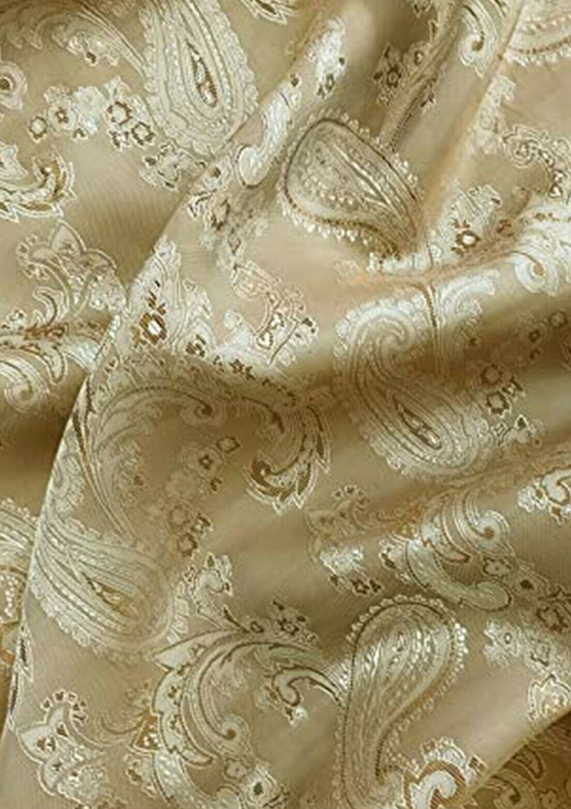 Paisley Jacquard Lining Fabric Polyviscose Upholstery Dress 58" Two Tone Woven