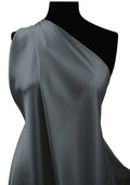Steel Grey Premium Dull Silky Satin Slight Stretch Fabric 150cm Wide for Dress Bridal Fashion