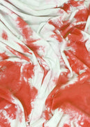 Tie Dye Print Jersey Fabric Viscose Elastane 2-Way Stretch 63" Wide Fashion Dressing - Orange