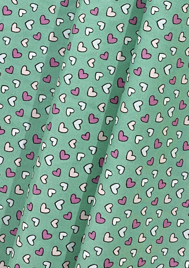 Hearts Cotton Print Fabric 45" Mini Hearts Crafts Uphostery Dress Material D