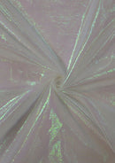 White 50" Rainbow Organza Pearlised Iridescent Fabric Weddings Dancewear Christmas Decor