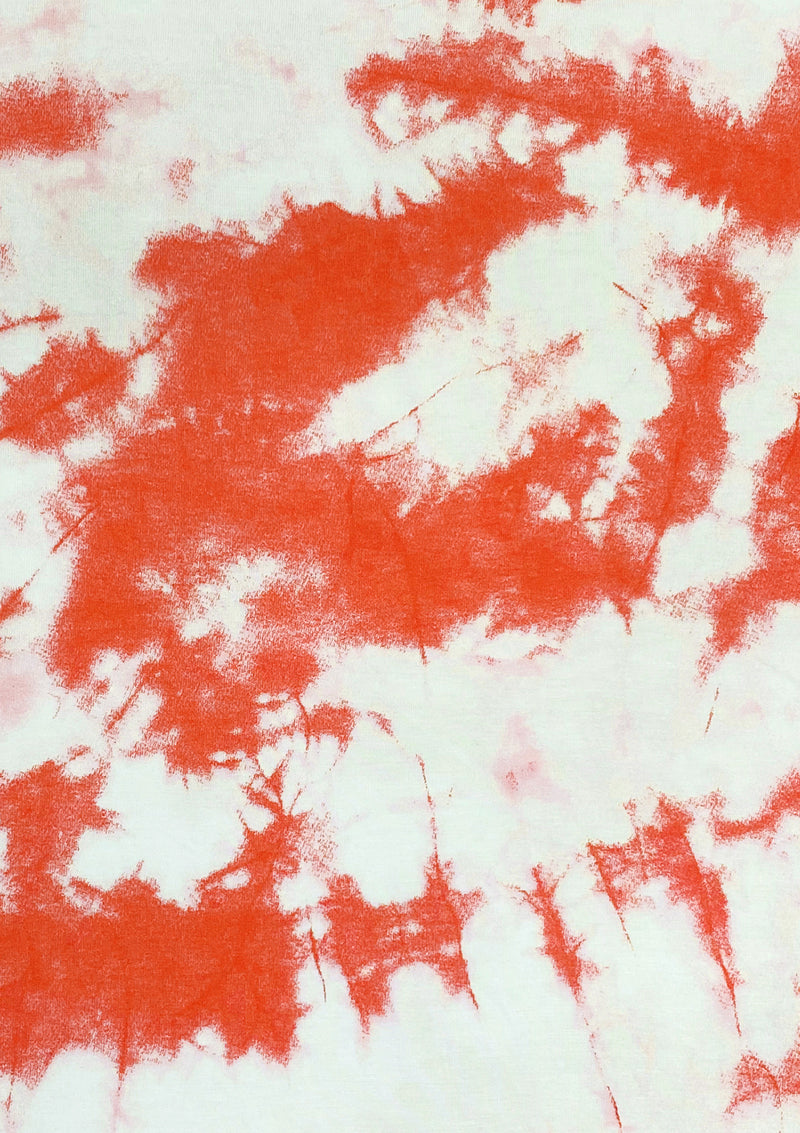 Tie Dye Print Jersey Fabric Viscose Elastane 2-Way Stretch 63" Wide Fashion Dressing - Orange
